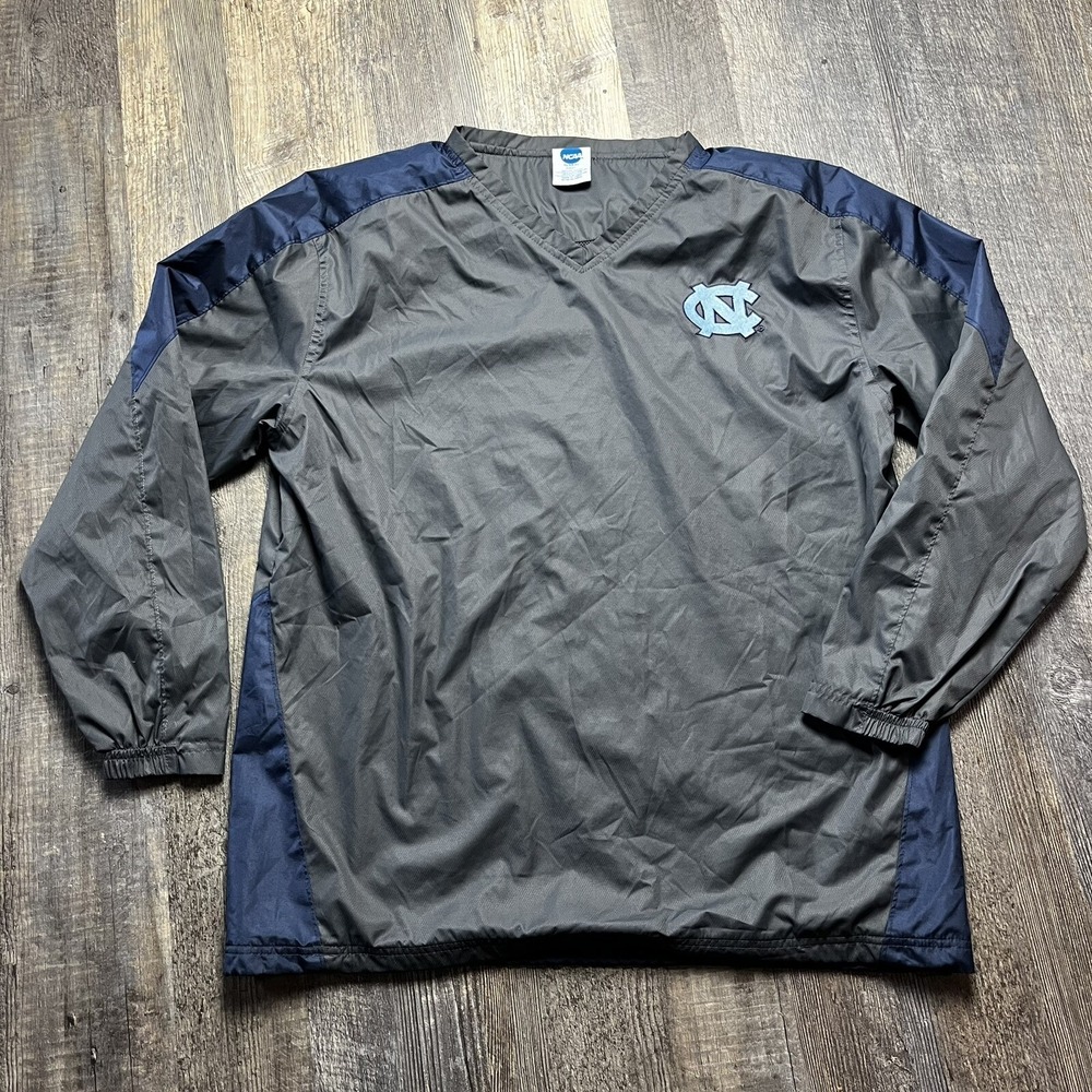 Carolina Tar Heels Jacket Mens Medium Gray Blue UNC Windbreaker Golf Pullover